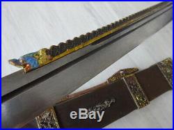 079 -Handmade Rare unique Chinese Broadsword Sword Da Dao Red copper Very heavy