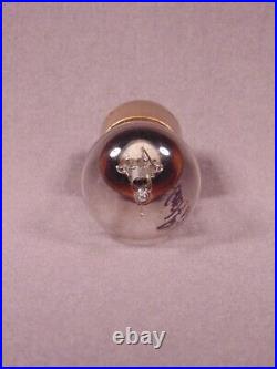 1 3-Pin Brass Base Tip Globe Antique Radio Amp Vacuum Tube Good Fil. VERY RARE