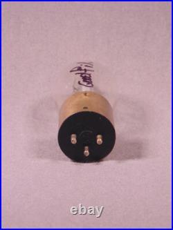 1 3-Pin Brass Base Tip Globe Antique Radio Amp Vacuum Tube Good Fil. VERY RARE
