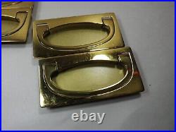 10 Vintage Keeler Brass Recessed Furniture Drawer Pulls Very Rare All Marked KBC