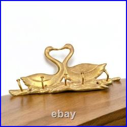 100% Pure Brass Very Beautiful Vintage Rare Swan Face Key Cloth Hanger Hook