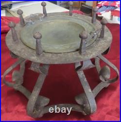 15th. / 16th. Century spanish hammard wrought iron and brass brazier very rare