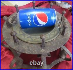 15th. / 16th. Century spanish hammard wrought iron and brass brazier very rare