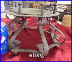 15th. / 16th. Century spanish hammard wrought iron and brass brazier very rare