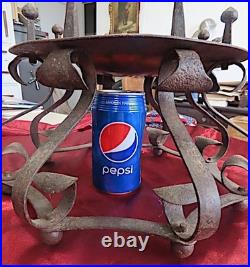 15th. / 16th. Century spanish hammard wrought iron and brass brazier very rare