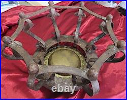15th. / 16th. Century spanish hammard wrought iron and brass brazier very rare