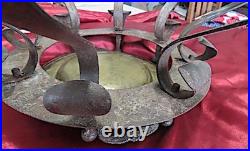 15th. / 16th. Century spanish hammard wrought iron and brass brazier very rare