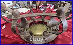 15th. / 16th. Century spanish hammard wrought iron and brass brazier very rare