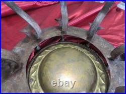 15th. / 16th. Century spanish hammard wrought iron and brass brazier very rare