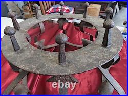 15th. / 16th. Century spanish hammard wrought iron and brass brazier very rare