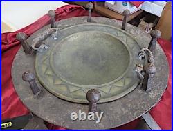 15th. / 16th. Century spanish hammard wrought iron and brass brazier very rare