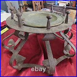 15th. / 16th. Century spanish hammard wrought iron and brass brazier very rare