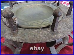 15th. / 16th. Century spanish hammard wrought iron and brass brazier very rare