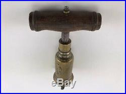 1800's German E. Demmler Perpetual Embossed Brass Barrel Corkscrew Very Rare