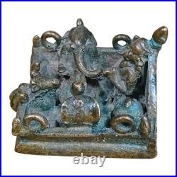 1800's Old Vintage Antique Brass Fine Shiva Family Very Rare Statue / Figure