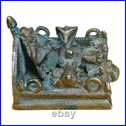 1800's Old Vintage Antique Brass Fine Shiva Family Very Rare Statue / Figure