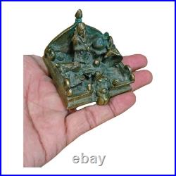 1800's Old Vintage Antique Brass Fine Shiva Family Very Rare Statue / Figure