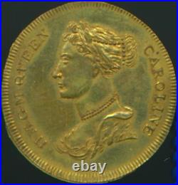 1820 The trial of Queen Caroline 25mm brass medal Very rare BHM 1029