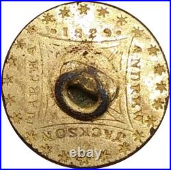 (1828) Andrew Jackson AJACK 1828-12kpb Very Rare Campaign Political Button