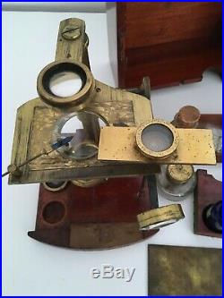 1850 Antique VERY RARE DISSECTION MICROSCOPE BRASS pathology pharmacy MEDICAL