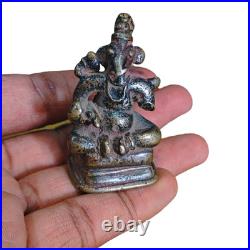 1850's Old Vintage Antique Brass Fine Ganesh Ji Very Rare Statue / Figure