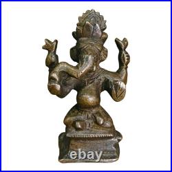 1850's Old Vintage Antique Brass Fine Ganesh Ji Very Rare Statue / Figure