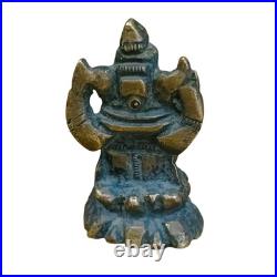 1850's Old Vintage Antique Brass Fine Ganesh Ji Very Rare Statue / Figure