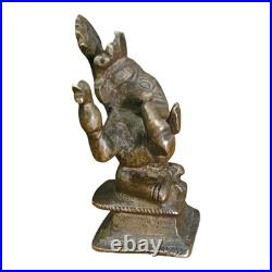 1850's Old Vintage Antique Brass Fine Ganesh Ji Very Rare Statue / Figure