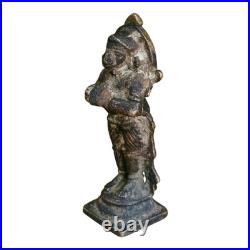 1850's Old Vintage Antique Brass Fine Hanuman Ji Very Rare Statue / Figure
