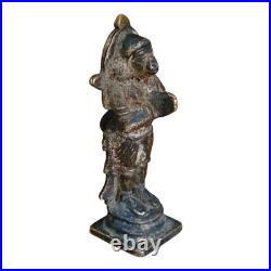 1850's Old Vintage Antique Brass Fine Hanuman Ji Very Rare Statue / Figure