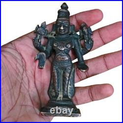 1850's Old Vintage Antique Brass Fine Lord Vishnu Ji Very Rare Statue / Figure