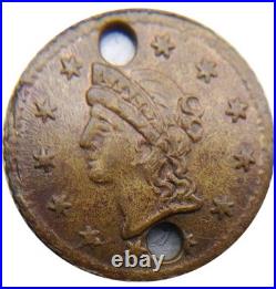 (1860's) Liberty 13 Stars California Wreath Political Counter Token Very Rare