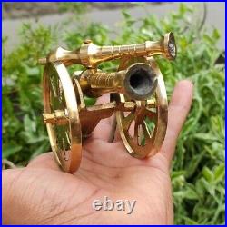 1890 Century Very Rare Brass Metal Classic Historical Gun Cannon Army Hone Decor