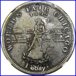 1893 Eglit-529 Silvered Brass Columbian Medal Ngc Xf C. H. Cutting Very Rare
