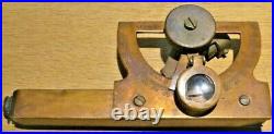 1900-1916 Very Rare Wooden Cased Brass Abney Level Type Clinometer by Stanley