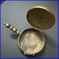 1900-1920s Brass pill container or possibly powder compact Very Rare Antique