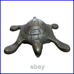 1900's Old Vintage Antique Brass Fine Engraved Turtle Very Rare Statue / Figure