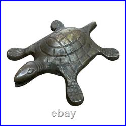 1900's Old Vintage Antique Brass Fine Engraved Turtle Very Rare Statue / Figure