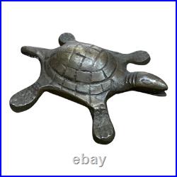 1900's Old Vintage Antique Brass Fine Engraved Turtle Very Rare Statue / Figure