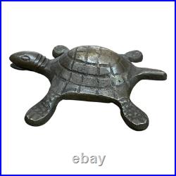 1900's Old Vintage Antique Brass Fine Engraved Turtle Very Rare Statue / Figure