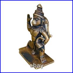 1900's Old Vintage Antique Brass Fine Hanuman Ji Very Rare Statue / Figure