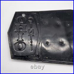 1907 Cincinnati Ohio Brass License Plate Original VERY RARE