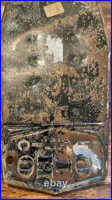 1907 Cincinnati Ohio Brass License Plate Pre State VERY RARE