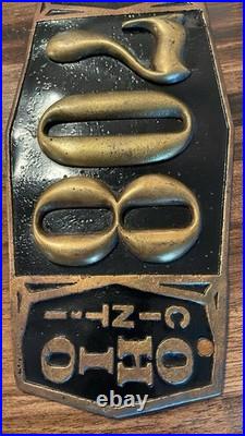 1907 Cincinnati Ohio Brass License Plate Pre State VERY RARE
