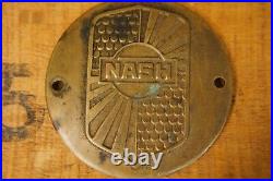 1928-1929 Nash Wire Wheel Hub Emblem Badge Brass VERY RARE Original Condition