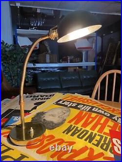 1930s Very Rare Fully Restored Vintage GEC Brass Desk Lamp Bauhaus