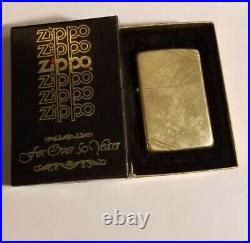 1932 1982 Vintage Zippo Brass Commemorative Lighter With Rare Box VERY HTF
