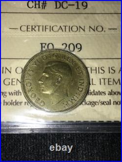 1937 CH# DC-19 (VERY RARE BRASS) ICCS Graded Canadian, Small One Cent SP-60