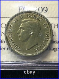 1937 CH# DC-19 (VERY RARE BRASS) ICCS Graded Canadian, Small One Cent SP-60