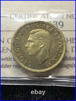 1937 CH# DC-19 (VERY RARE BRASS) ICCS Graded Canadian, Small One Cent SP-66